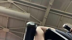 Chubby Teen Masturbates Cums During Outdoor Workout