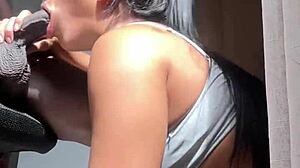 Big booty brunette deepthroats stepbro's cock amateur couple homemade Nysdel