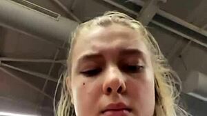 Chubby Teen Masturbates Cums During Outdoor Workout