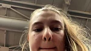 Chubby Teen Masturbates Cums During Outdoor Workout