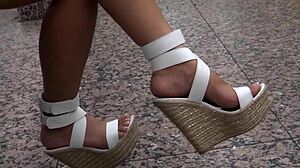 Hot petite asian legs in heels got you staring don't they?