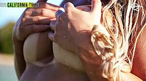 california blonde soaks pussy with horny lust