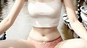 lingerie models chilling barefoot along amsterdam canals looking cute and sexy