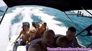 party teens suck monster cocks outdoors in amateur reality blowbang
