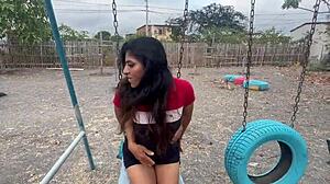 what if they catch us railing my whore girlfriend publicly with this horny stranger