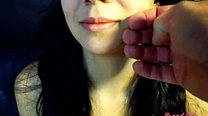 Sabrina's shaved twat pounded doggystyle before swallowing hot cumshot
