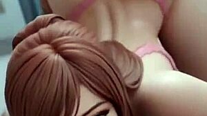 Green-Eyed 3D Hentai Babe's Huge Tits Bounce in Anal Creampie
