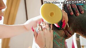 lesbian goths stretch anal with intimate dildos