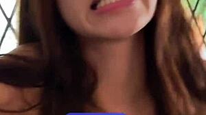 horny lil 18yo brunette suckin balls deep... petite latina big tits deepthroat rimjob mouth fuck!