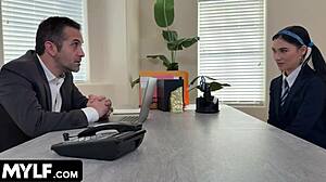 Milf Principal Trains and Humiliates Stepdaughter with Cumshot