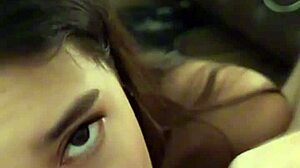 horny lil 18yo brunette suckin balls deep... petite latina big tits deepthroat rimjob mouth fuck!