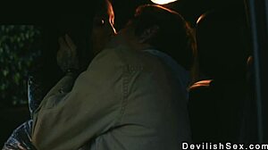 rich dude bangs tanned brunette babe's tight pussy in his mansion