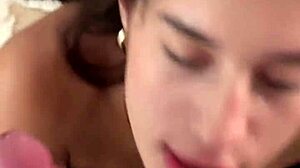 horny lil 18yo brunette suckin balls deep... petite latina big tits deepthroat rimjob mouth fuck!