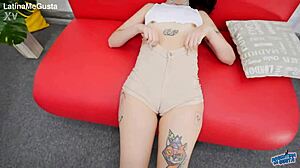 I adore this tall skinny girl's round ass puffy cameltoe in tight heels