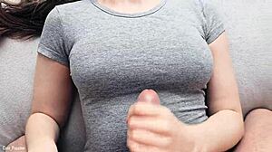 Thick Cumshot Soaks My New Gray T-Shirt Hot