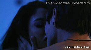 rich dude bangs tanned brunette babe's tight pussy in his mansion