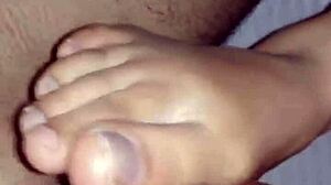 18-Year-Old Virgin Stepsis Deepthroats Cock And Gives Footjob Barefoot