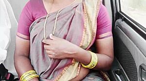 Big Boobs Maid Dripping Wet in Car Sex with Dirty Telugu Talk
