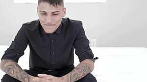 victor ray's ripped arms get oiled up and licked by lolly dames oh man