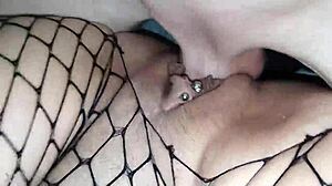 Blonde milf wife shared with 19yo slave's huge cock closeup