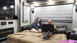 Chat roulette surprise: step-brother claims my virgin pussy raw