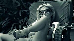 aubrey adams rubs pussy outdoors then fucks in sun