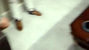 Petite drops panties in vacation toilet