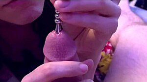 Sounding Cock Leaks Extreme Precum in Brutal Cock Rub Close-Up