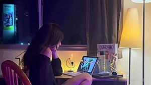 amateur babe sketching interrupted by sudden rough sex