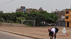 peruvian student's narrow ass takes deep anal creampie from monster cock