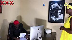 Ebony student squirts on teacher's big cock passing biology after classroom sex