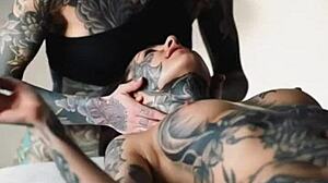 skin tattooed during sensual massage session