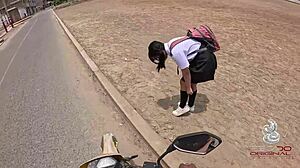 peruvian student's narrow ass takes deep anal creampie from monster cock