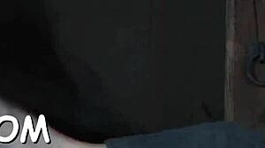 Bound slave spreads wide open her wet vagina