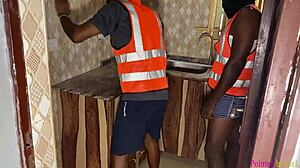 Who wouldn't pound that black ebony's wet pussy bent over for cash?!