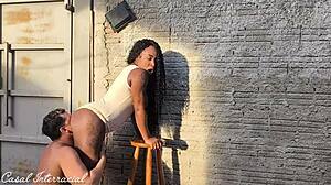 Garage Fuck: She Couldn't Wait, Too Horny for Bed!