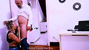 Secretary Submits Bent Over for Boss Doggy Natural Tits Fuck