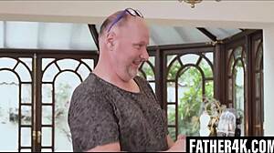 Ukrainian redhead student on Czech exchange rides old man's cock outdoors