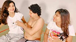 Hot Milf Bhabhi's Hardcore FFM Group Sex with Village Boy