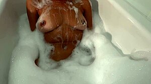 Beautiful Latina Bounces on Cock in Bubble Bath