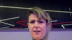 New Year Gym Training with Vibrator in Pussy Cumming Dripping Legs Wet