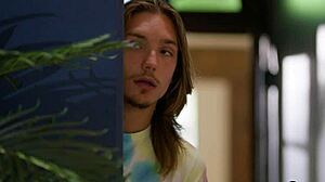 Chinese teen stepsister spies stepbro eyeing milf stepmom's monster cock