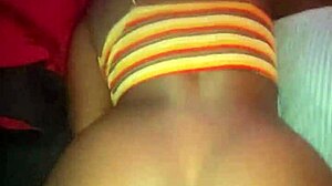 petite ebony nympho creampied by big black cock before roommate returns