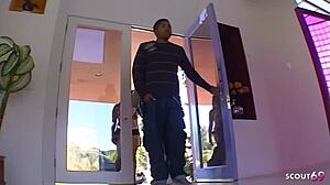 Black-Haired Blue-Eyed Big Boob Brunette Seduces For BBC Interracial Fuck