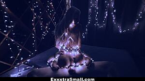 exxxtrasmall petite nymph emma hix rides huge cock christmas style
