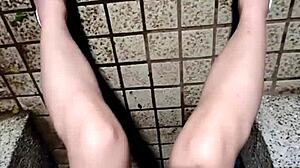 ting xuan, stroke off barefoot in heels and cum on my feet???