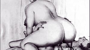 vintage hairy retro babes in antique erotic poses