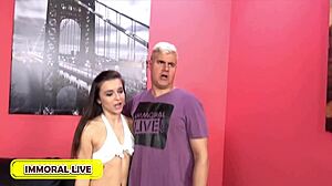 Mark Zane barely fits tight asshole in Kharlie Stone raw butt fuck