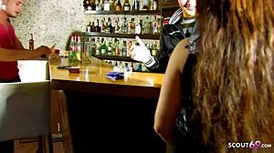 Spanish Teen Shannya Tweeks Double Penetrated Ass Pussy Public Bar