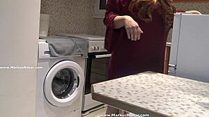 SILLY LATINA MAID STUCK IN MACHINE - HUGE ASS SPYING FUN!